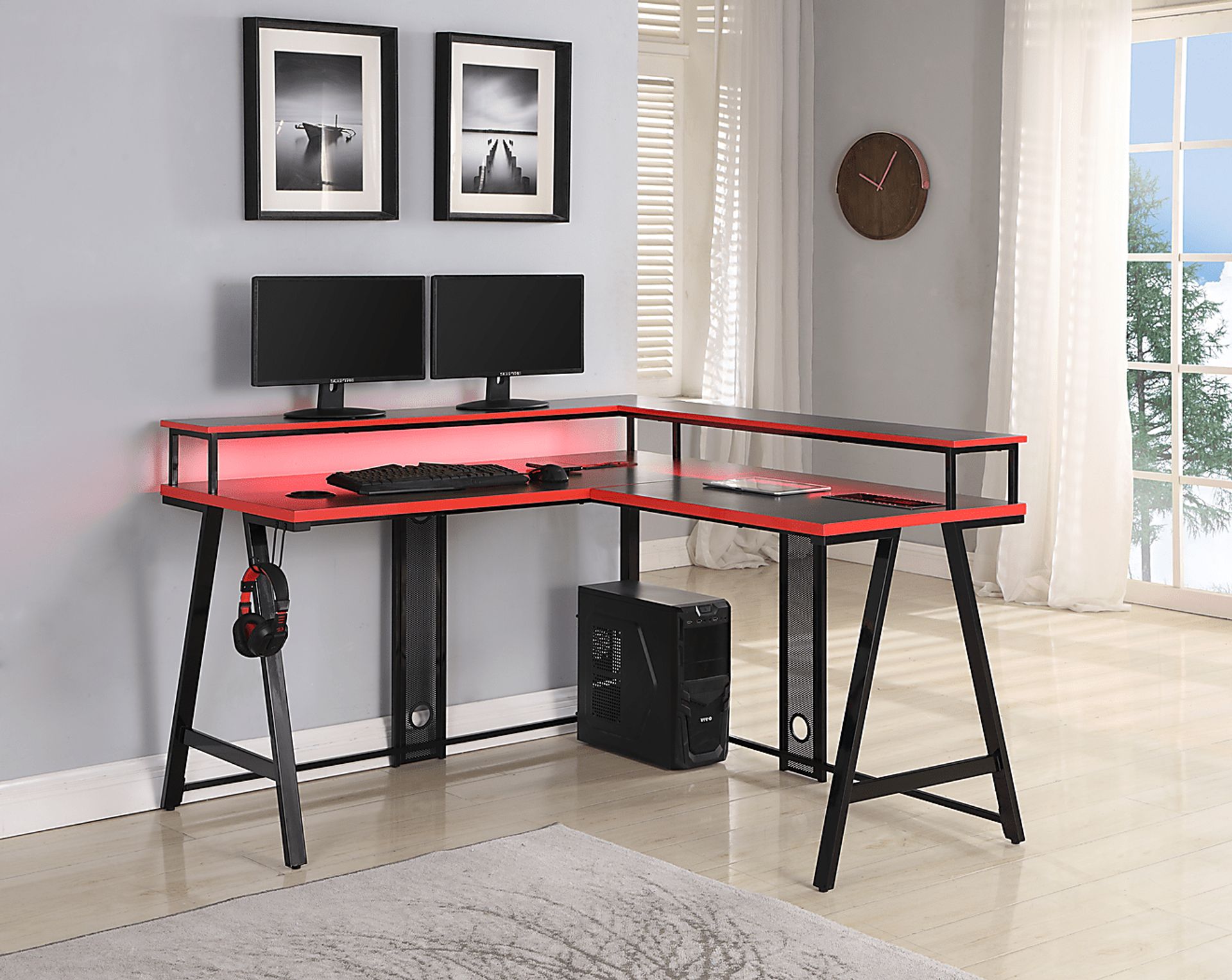 Brei Black/Red Gaming Desk - Image 4