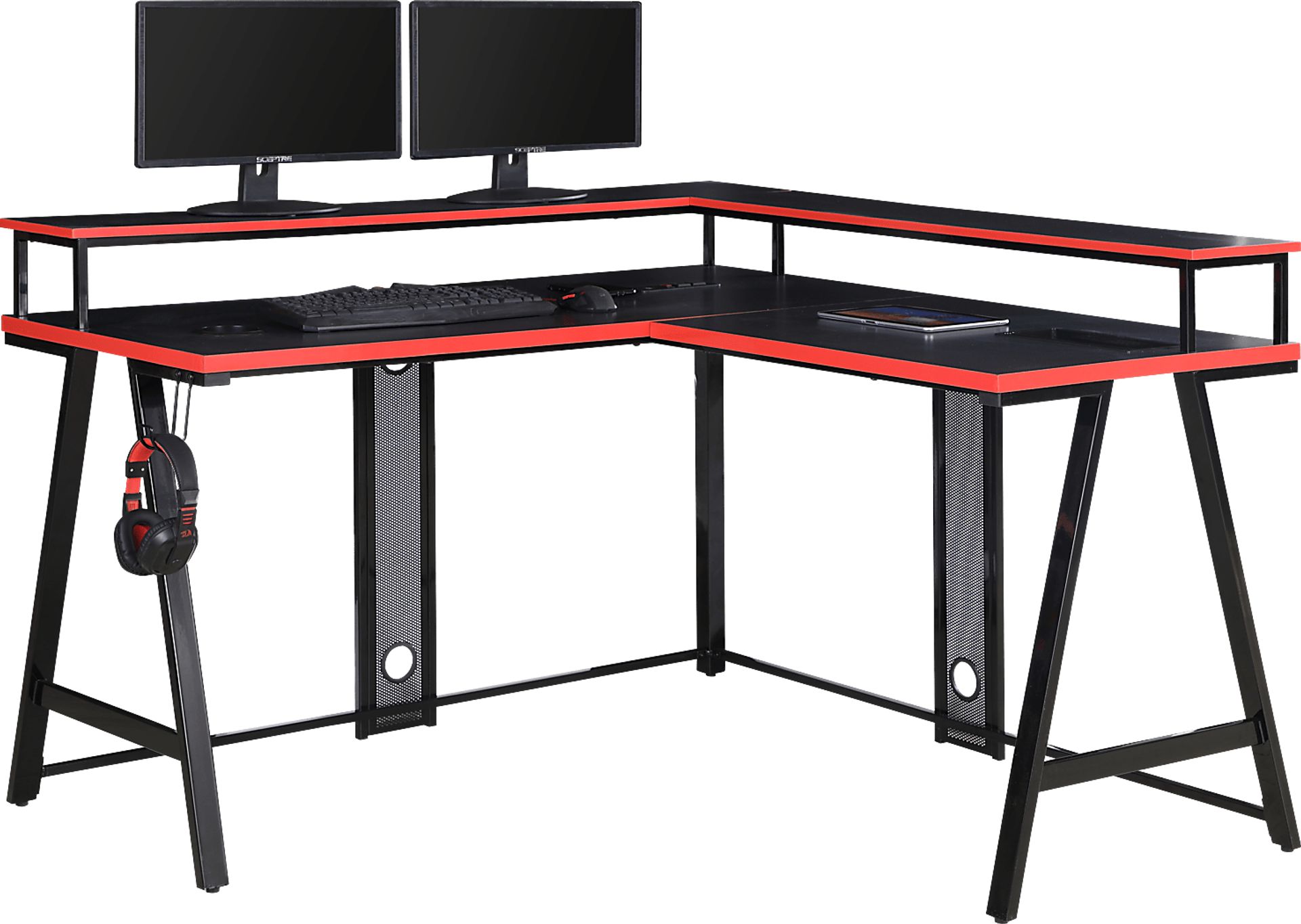 Brei Black/Red Gaming Desk - Image 1