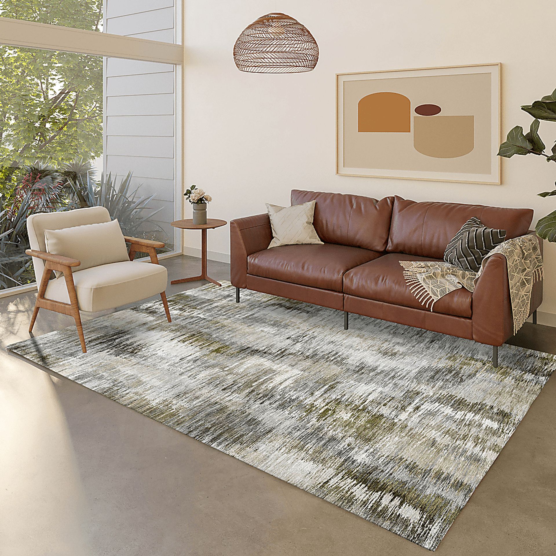 Breka Brown 5' x 8' Machine Washable Rug - Image 2