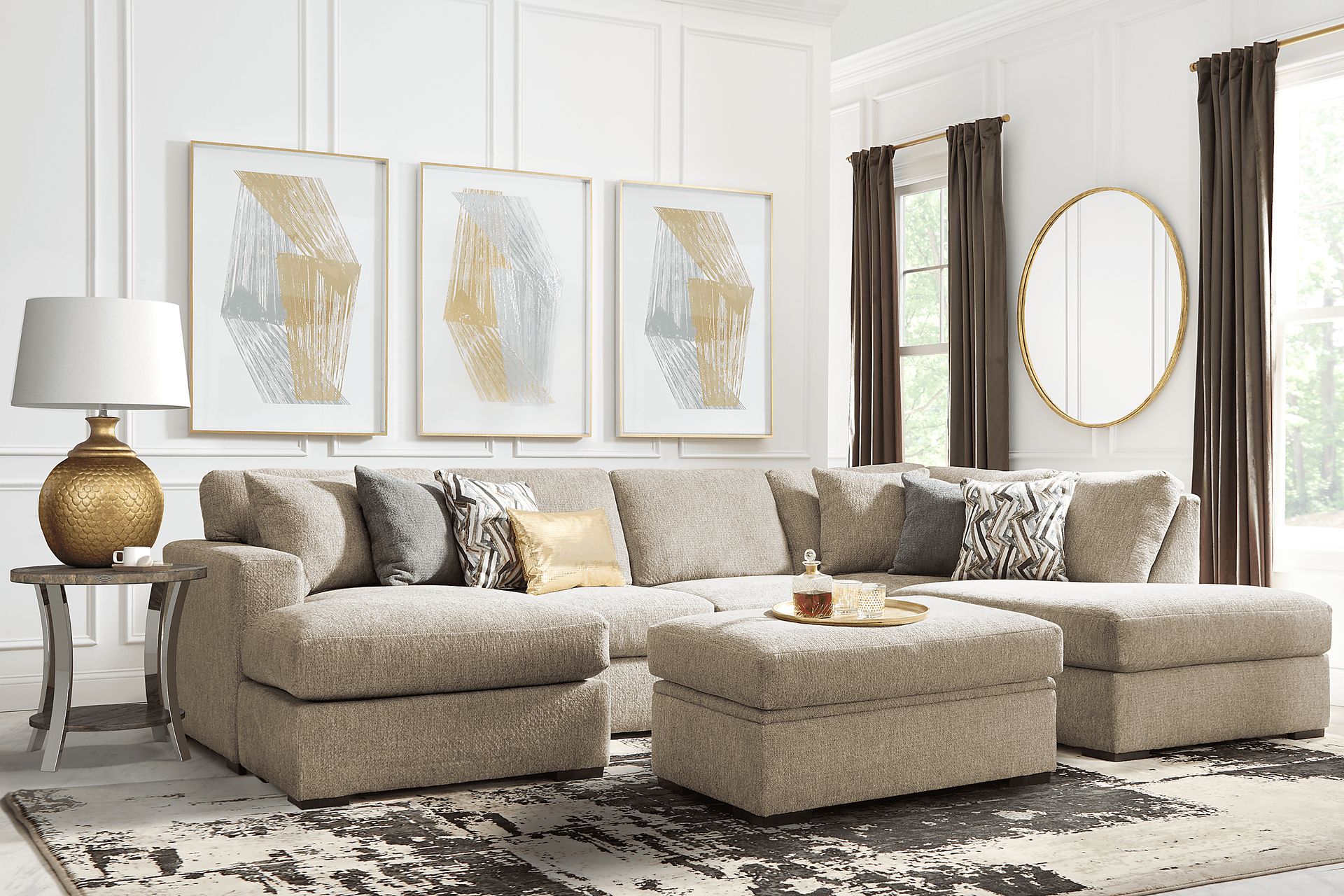 Bremen Beige 5 Pc Sectional Living Room - Image 1