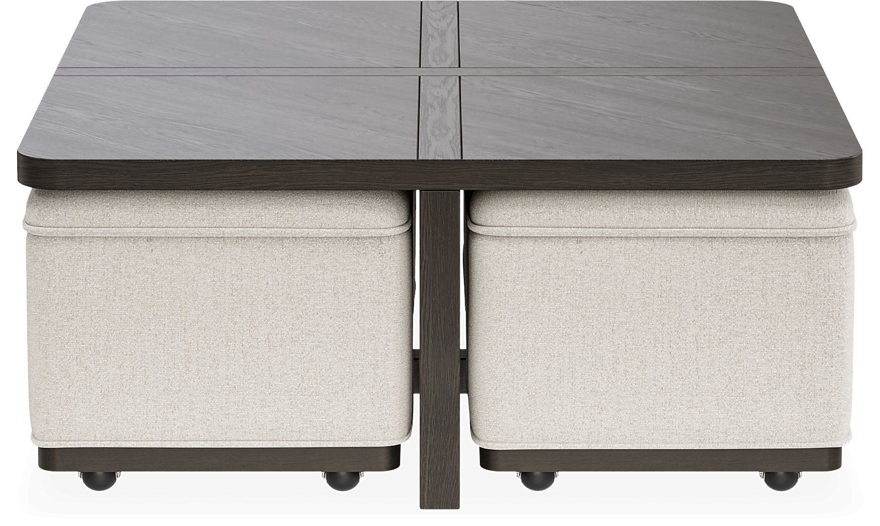 Bremen Charcoal Cocktail Table with Four Ottomans