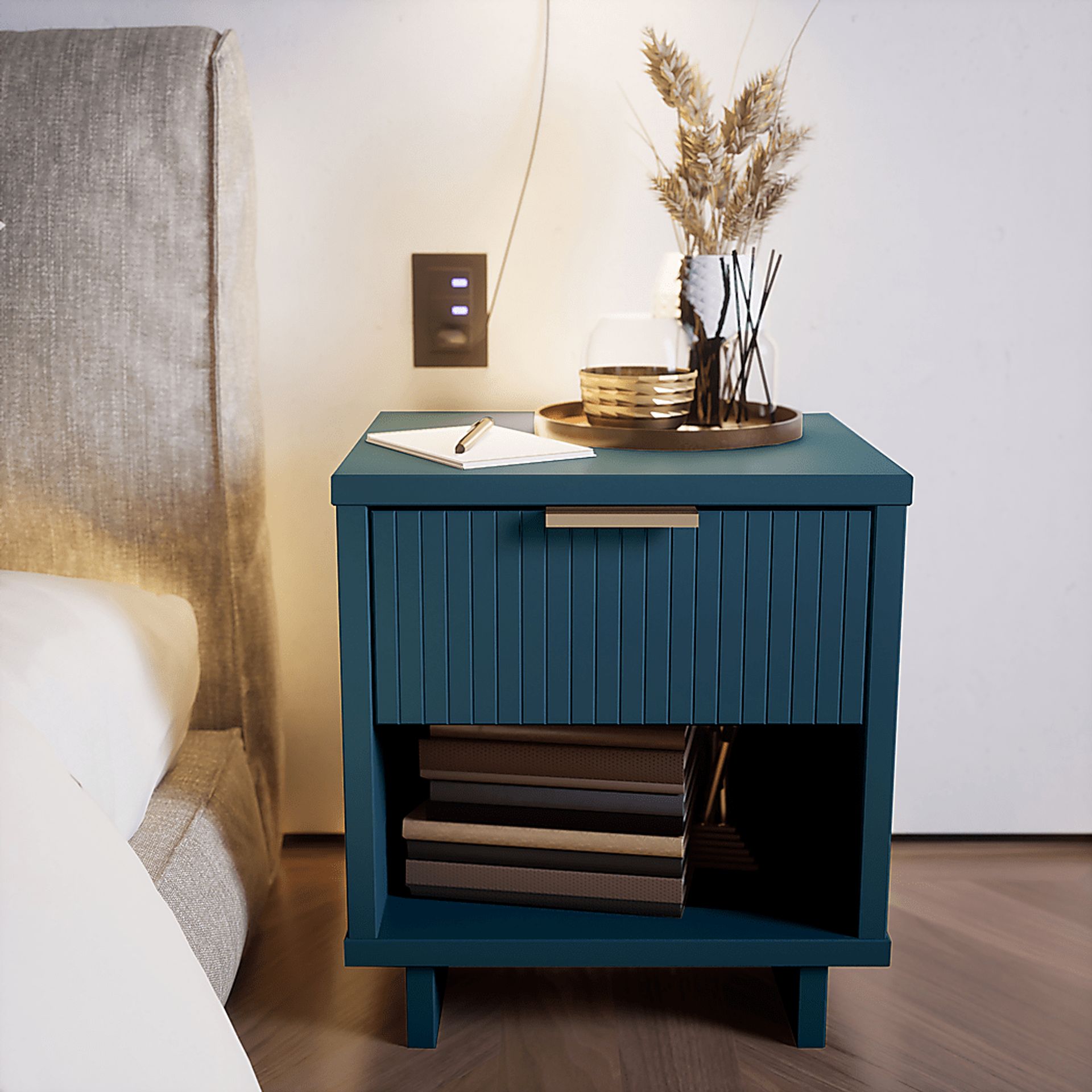 Bremmer V Midnight Blue Nightstand - Image 2