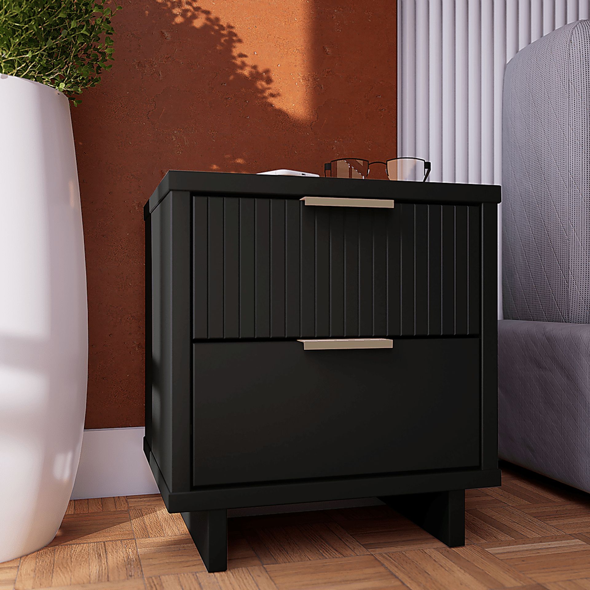 Bremmer VI Black Nightstand - Image 2