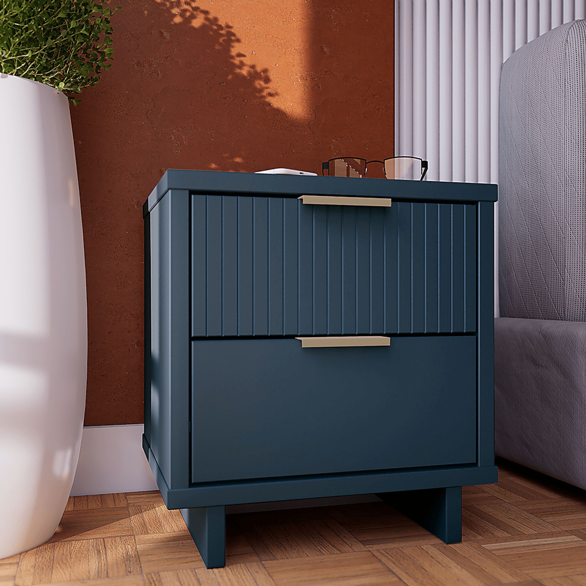 Bremmer VI Midnight Blue Nightstand - Image 2