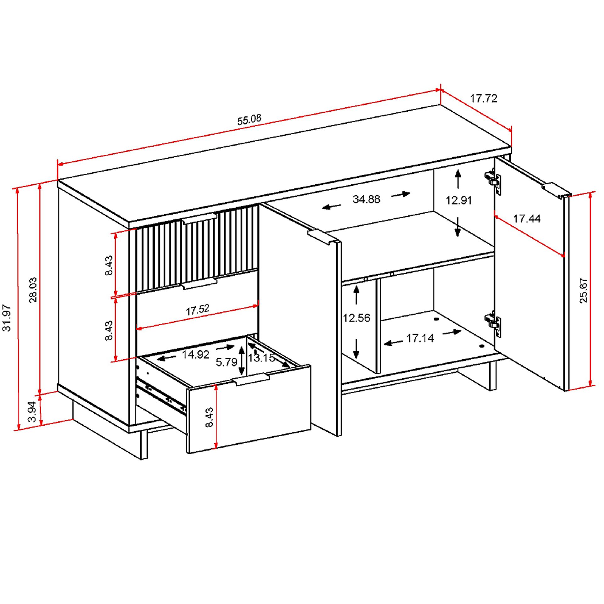 Bremmer VII White Sideboard - Image 11