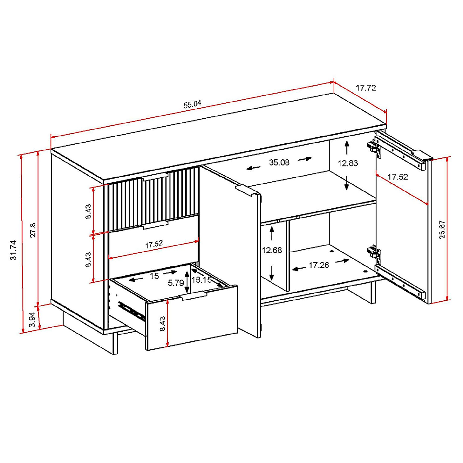 Bremmer VII White Sideboard - Image 11