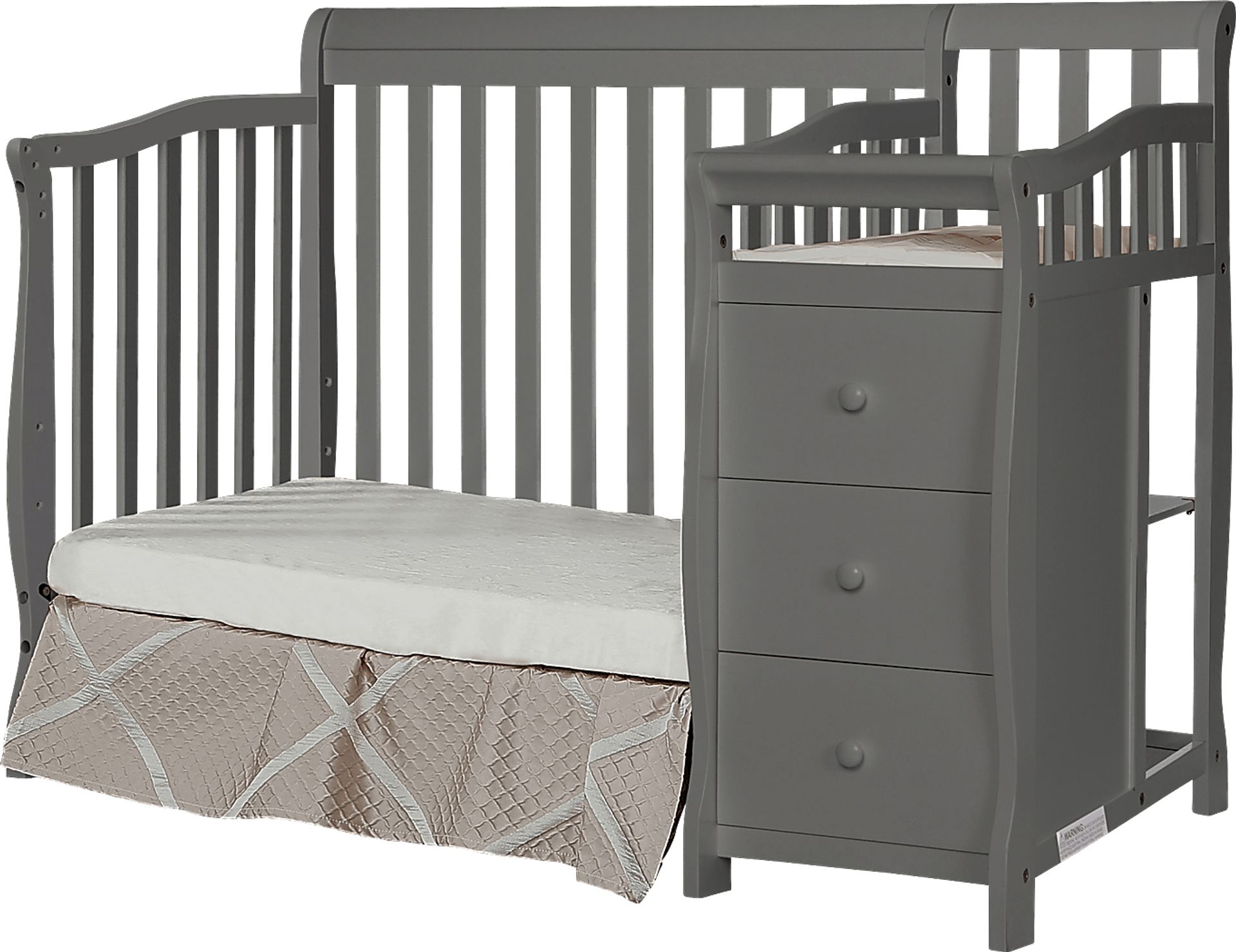 Brentley Gray Mini Convertible Crib and Changer - Image 2