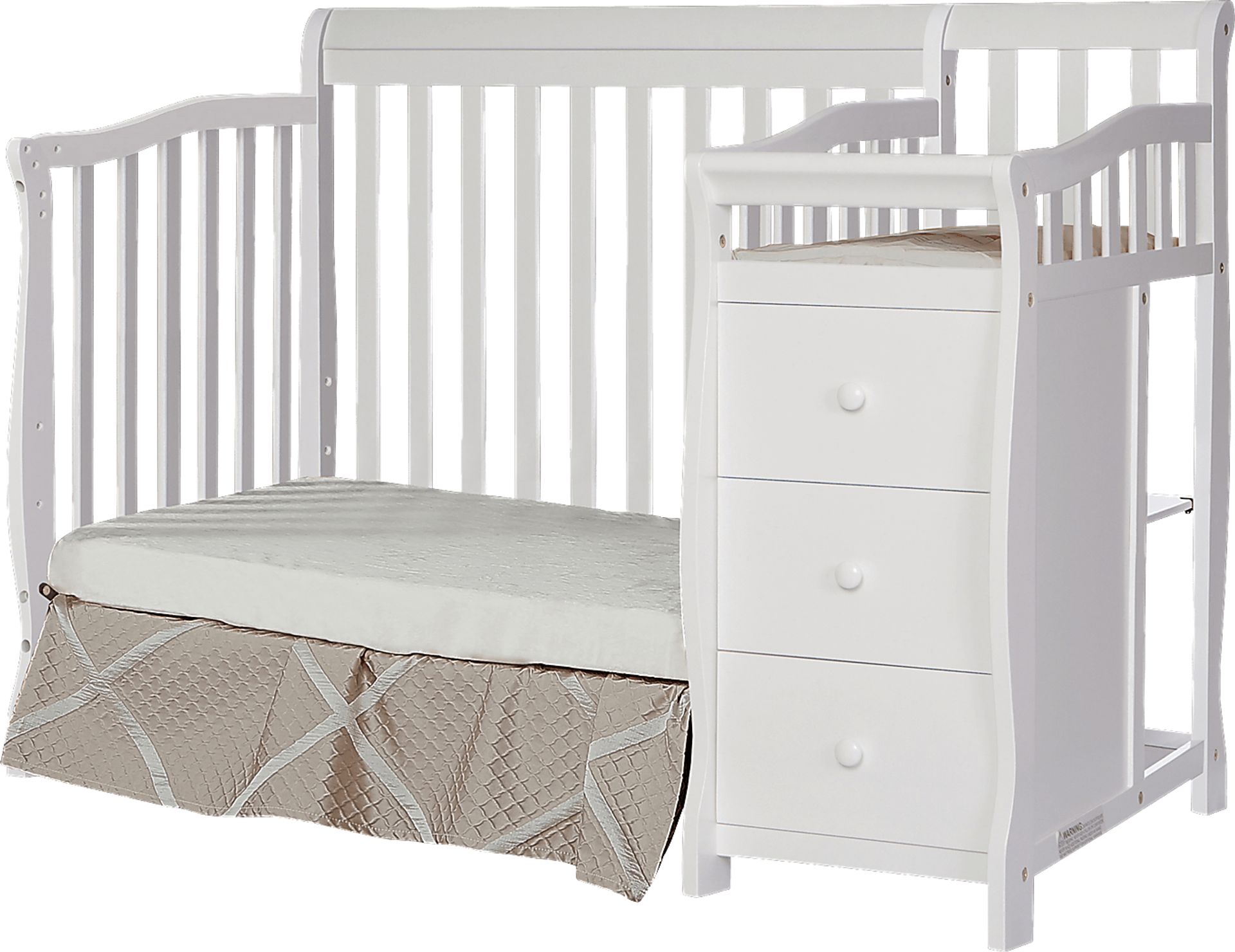 Brentley White Mini Convertible Crib and Changer - Image 2