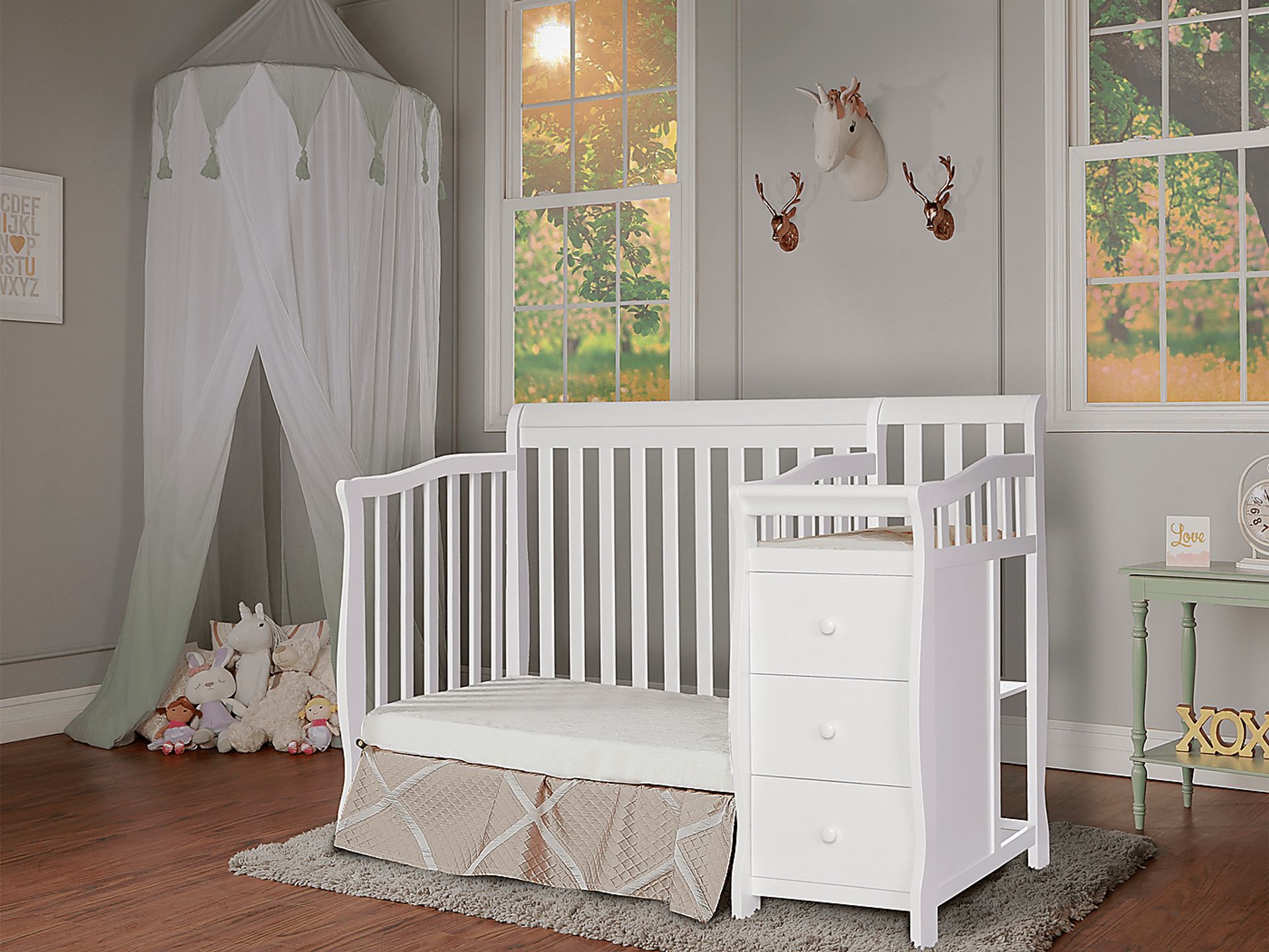 Brentley White Mini Convertible Crib and Changer - Image 4