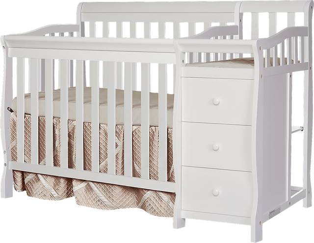 Brentley White Mini Convertible Crib and Changer - Thumbnail - Image 1