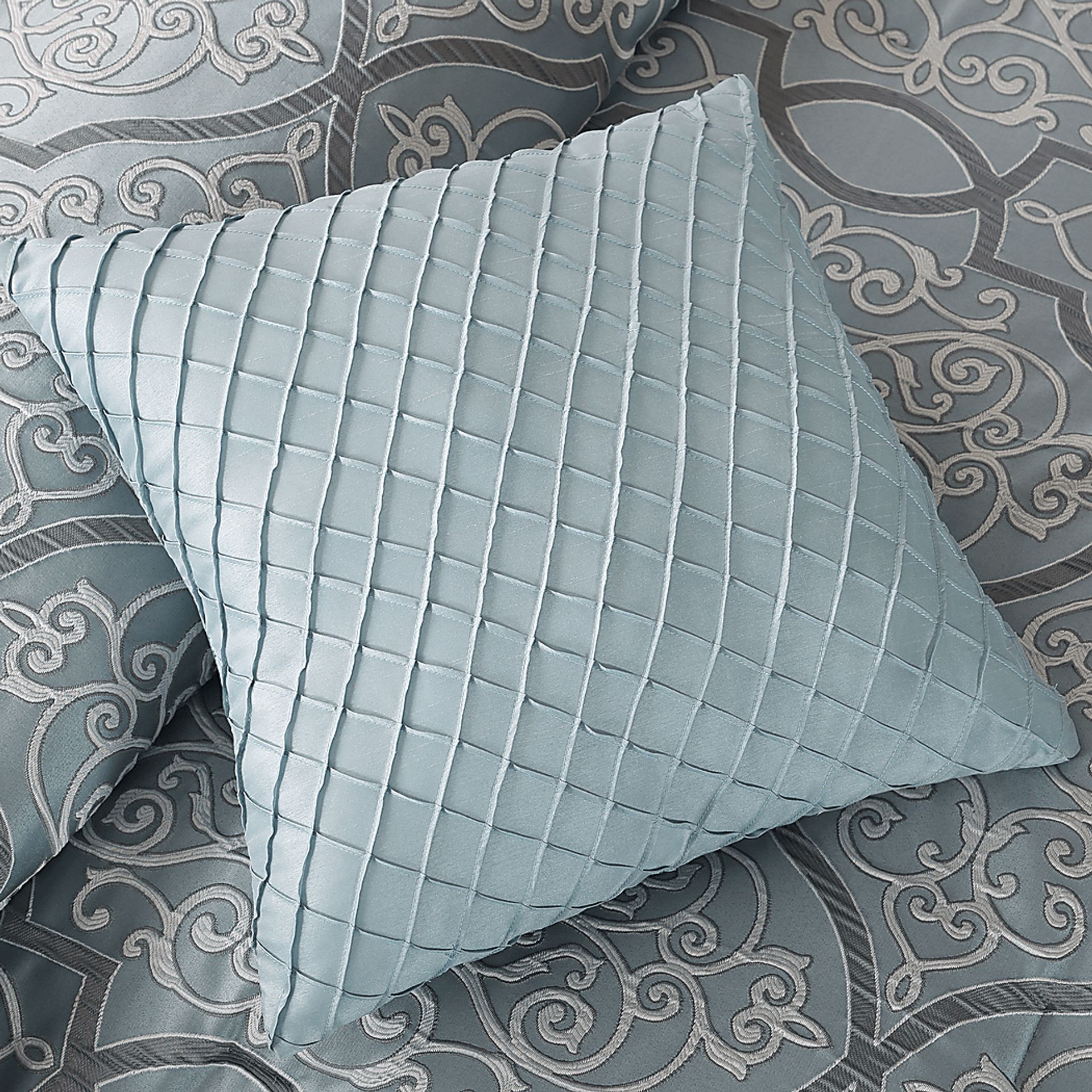 Brerard Blue 12 Pc Queen Comforter Set - Image 5
