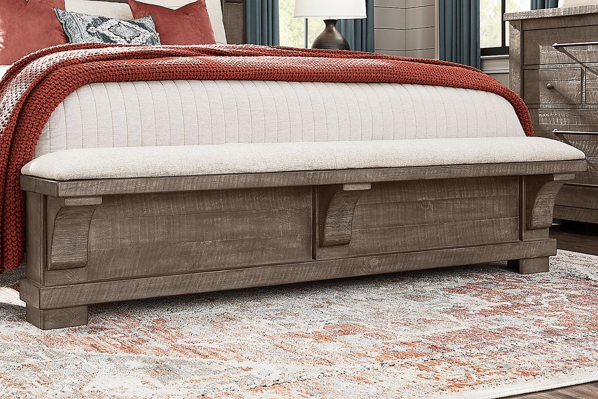 King Size Queen Bed Bench Johnelle King Panel Bed With Storage Bench