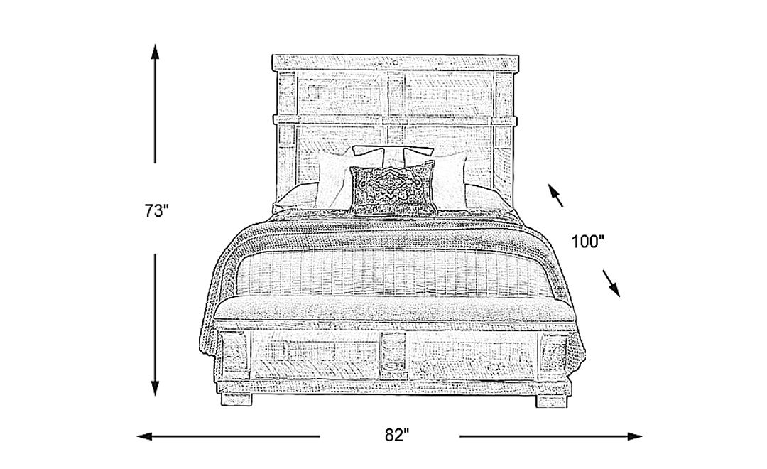 Bretten Crossing Gray 3 Pc King Bench Bed