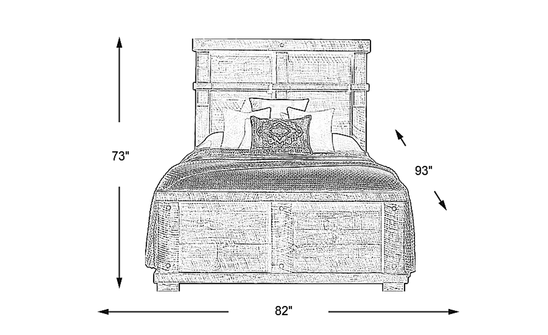 Bretten Crossing Gray 3 Pc King Panel Bed