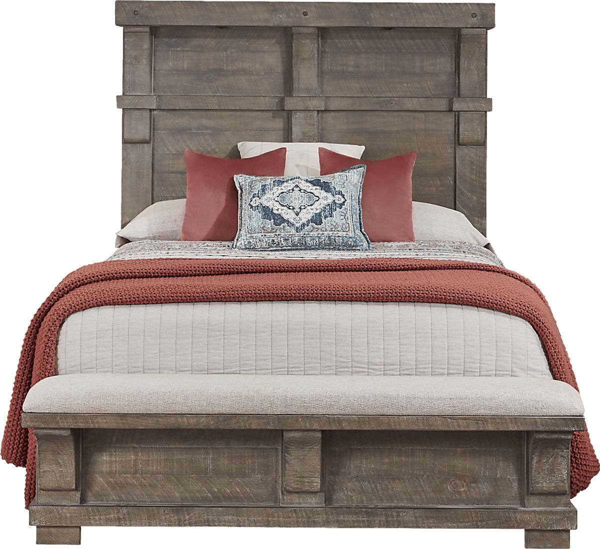 Bretten Crossing Gray 3 Pc Queen Bench Bed | Rooms to Go