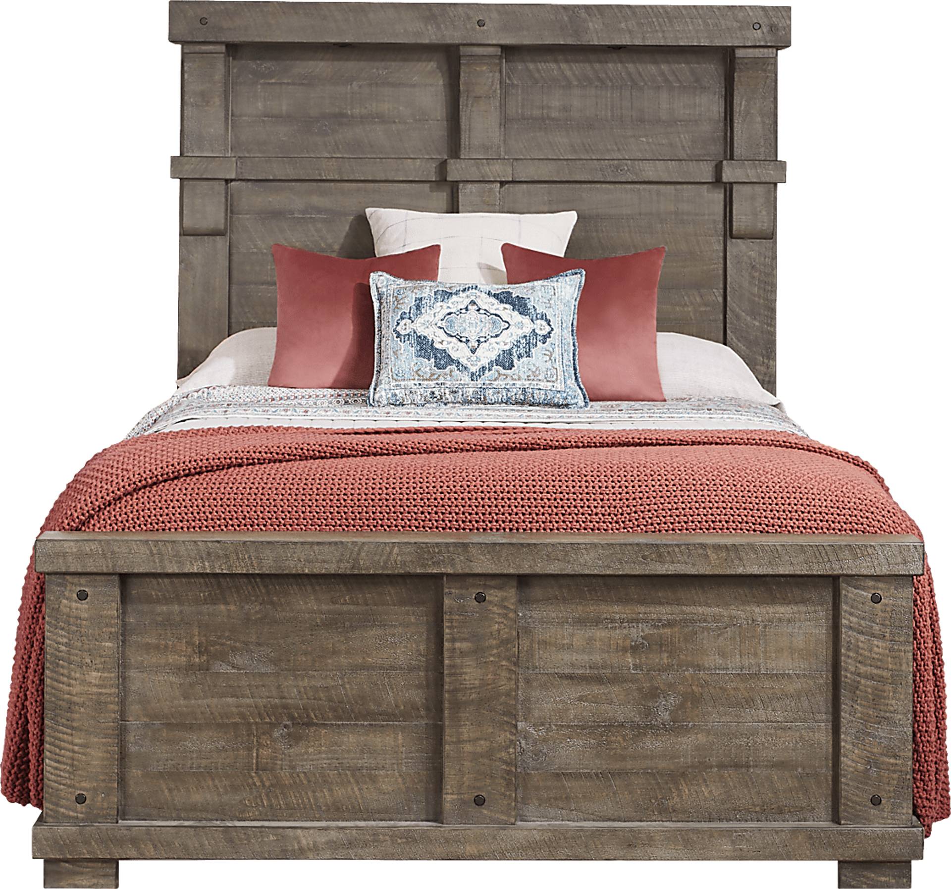 gray 3 pc queen panel bed