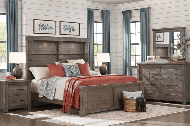 Bretten Crossing Gray 3 Pc King Panel Bed - Thumbnail - Image 2