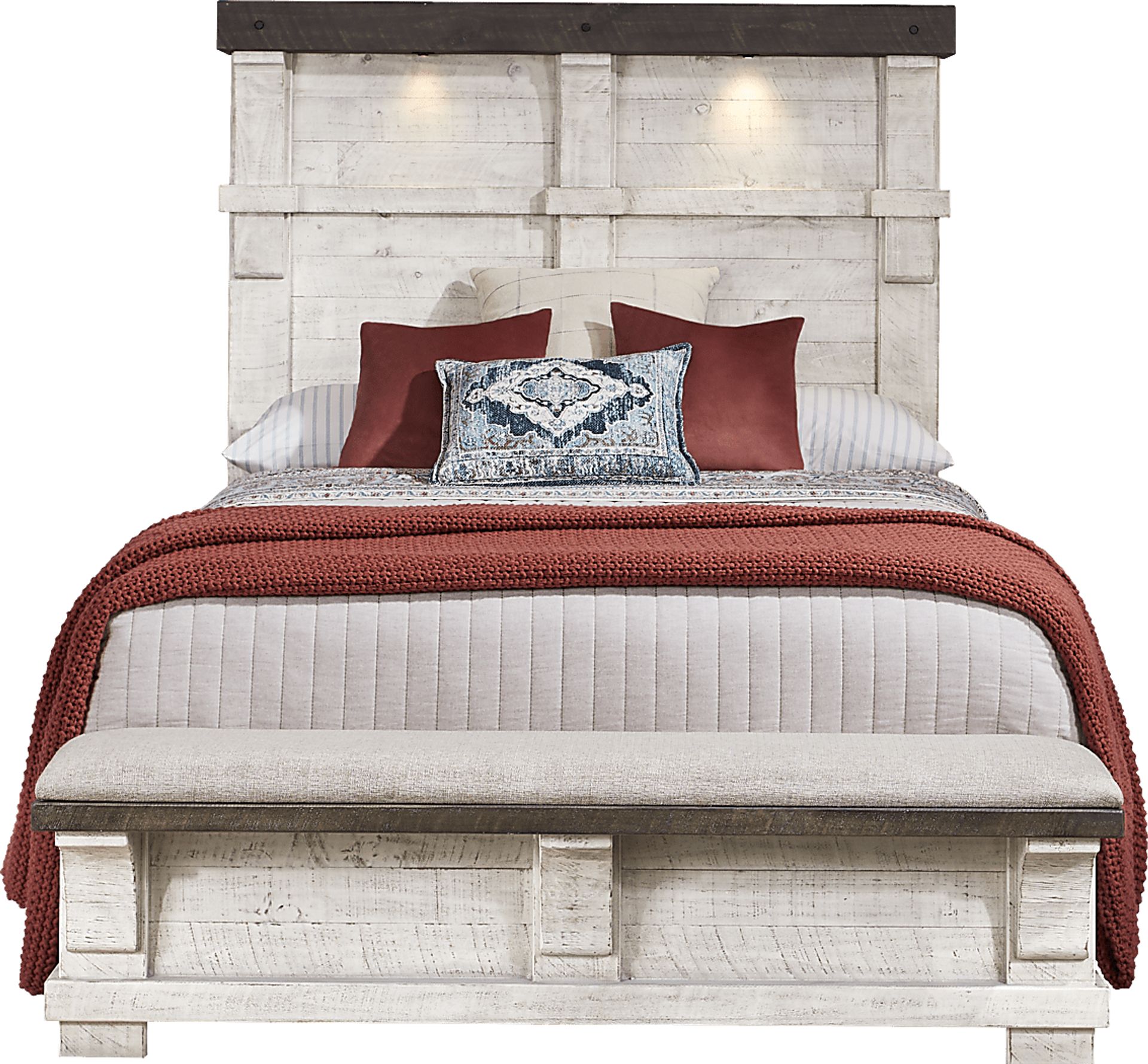 Bretten Crossing White 3 Pc Queen Bench Bed - Image 2