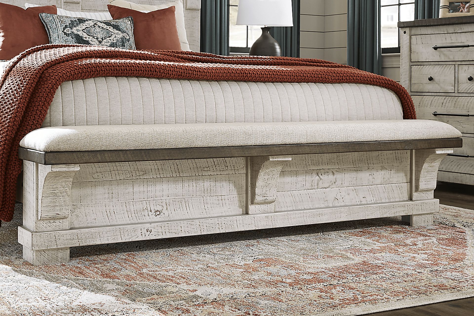 Bretten Crossing White 3 Pc Queen Bench Bed - Image 3