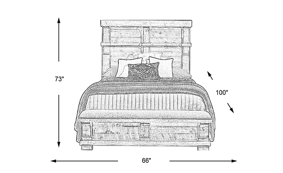 Bretten Crossing White 3 Pc Queen Bench Bed