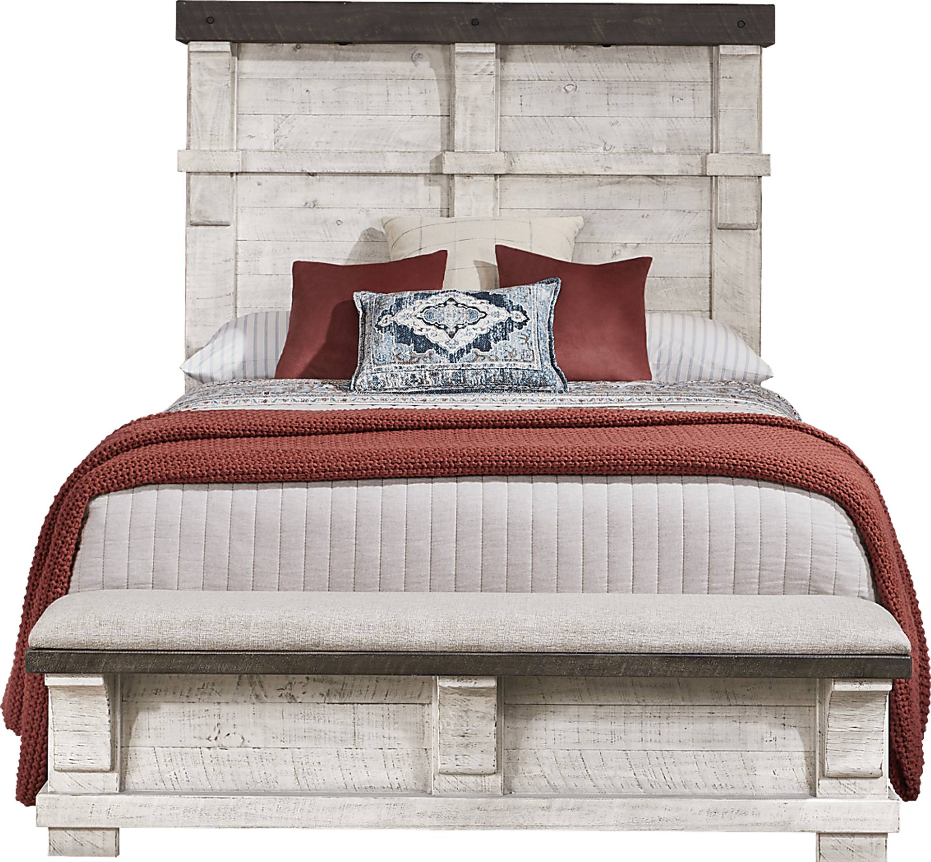 3 pc queen bench bed