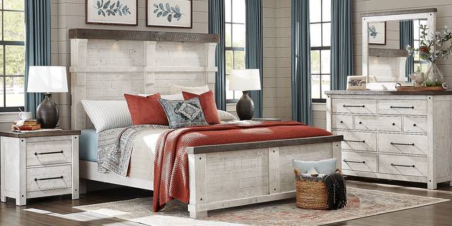 Bretten Crossing White 3 Pc King Panel Bed - Thumbnail - Image 2