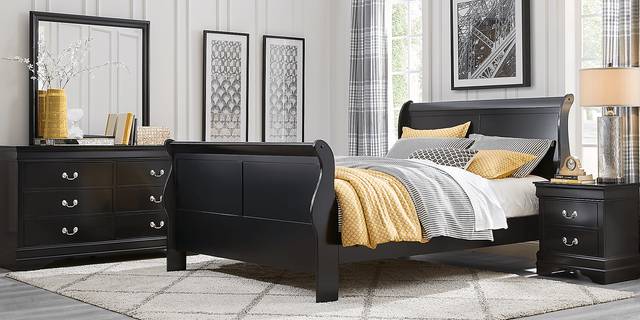 Brevard Black 5 Pc Queen Sleigh Bedroom - Thumbnail - Image 1