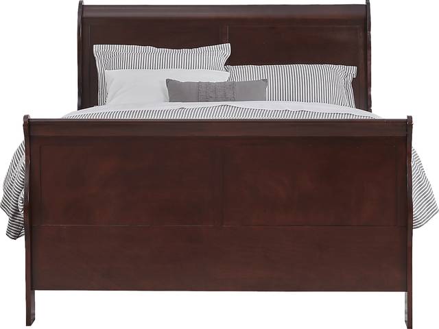 Brevard Brown Cherry 3 Pc Queen Sleigh Bed - Thumbnail - Image 3
