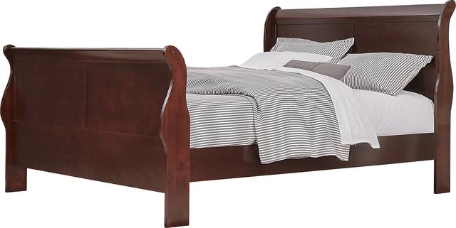 Brevard Brown Cherry 3 Pc Queen Sleigh Bed - Thumbnail - Image 1