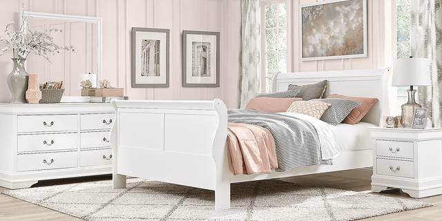 Brevard White 5 Pc King Sleigh Bedroom - Thumbnail - Image 1