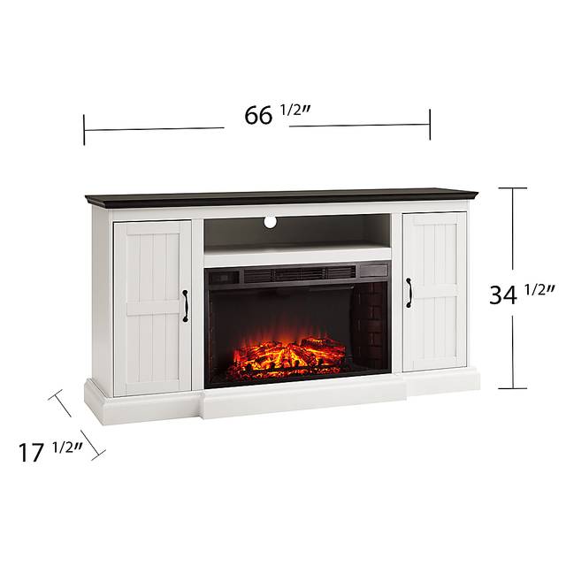 Breyfogle White 66 in. Console With Electric Log Fireplace - Thumbnail - Image 11