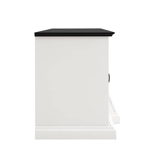 Breyfogle White 66 in. Console With Electric Log Fireplace - Thumbnail - Image 4