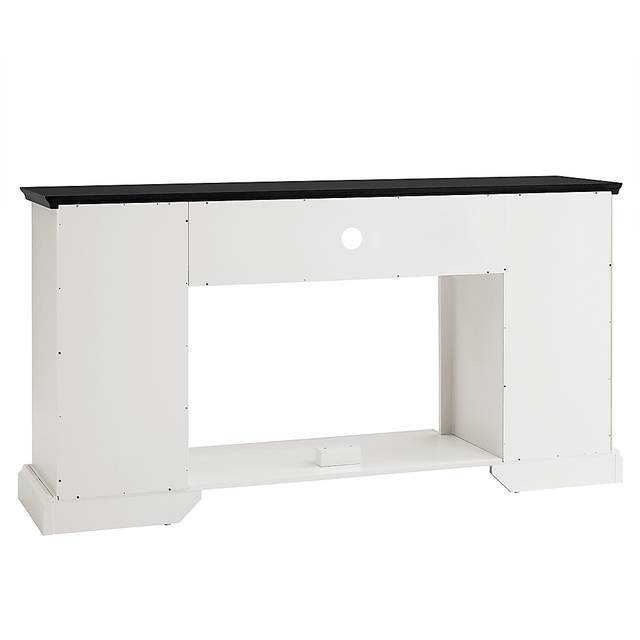 Breyfogle White 66 in. Console With Electric Log Fireplace - Thumbnail - Image 5
