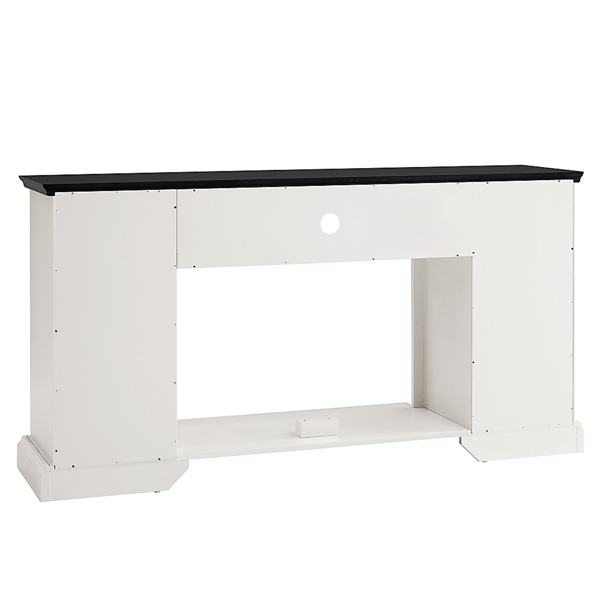 Breyfogle White 66 in. Console With Electric Log Fireplace - Image 5