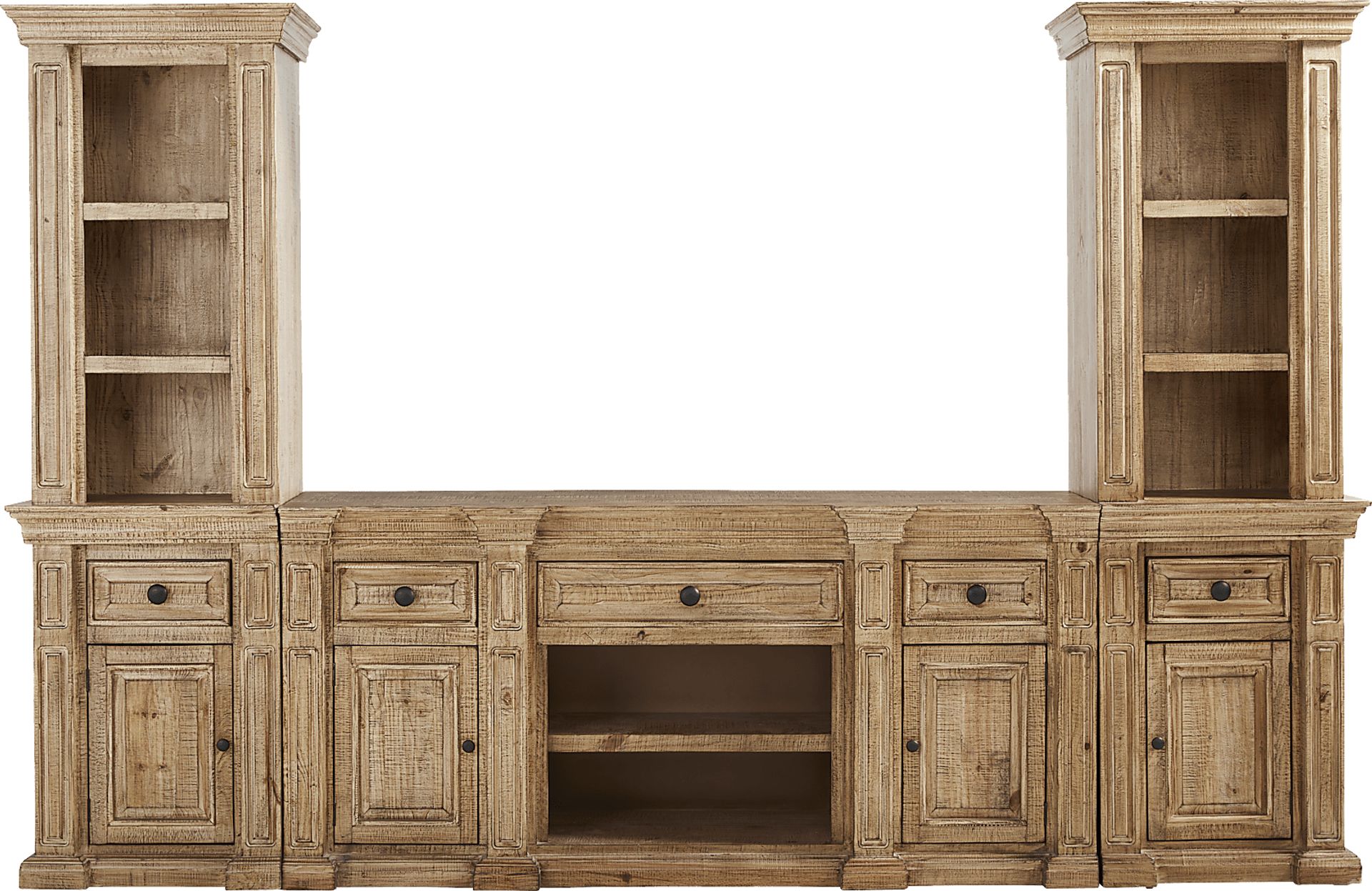 Briar Hill Natural 3 Pc Wall Unit with 72 in. Console - Image 1