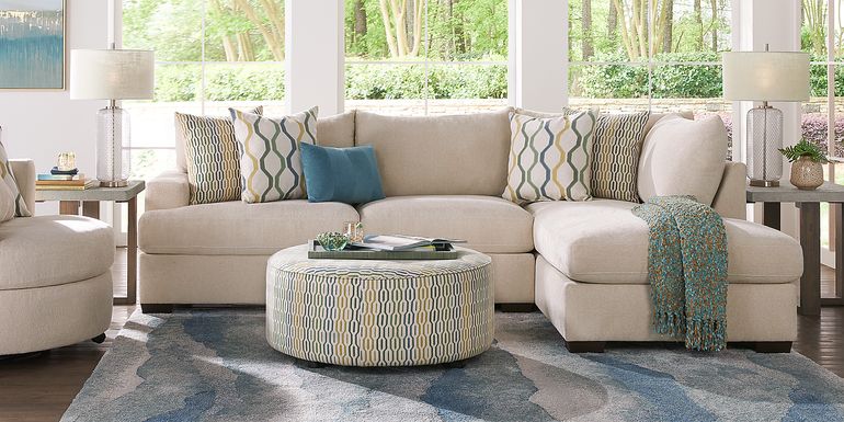 Briar Street Beige Chenille 3 Pc Sectional Living Room