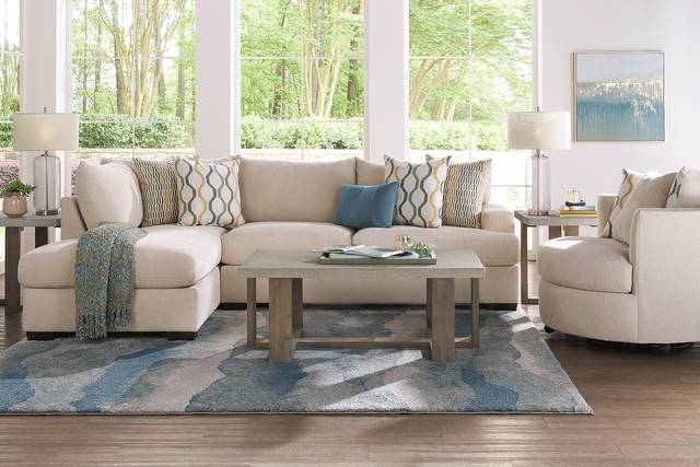 Briar Street Beige Chenille 6 Pc Sectional Living Room - Thumbnail - Image 1