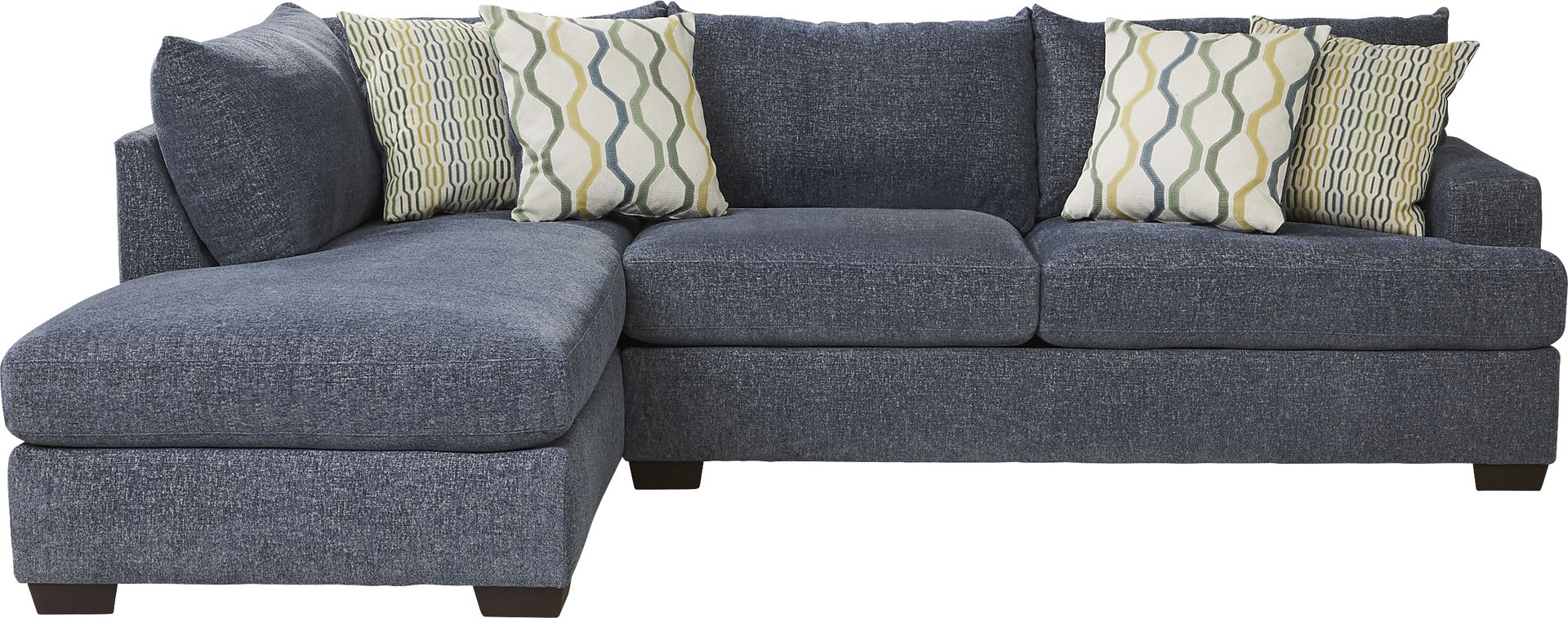 Briar Street Blue Chenille 2 Pc Sectional - Image 1