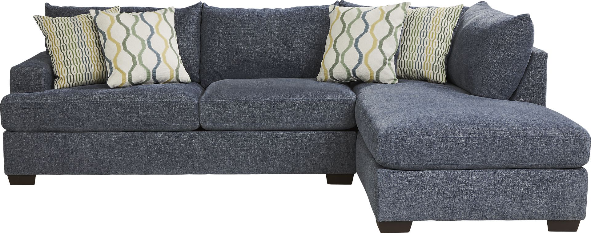 Briar Street Blue Chenille 2 Pc Sectional - Image 1
