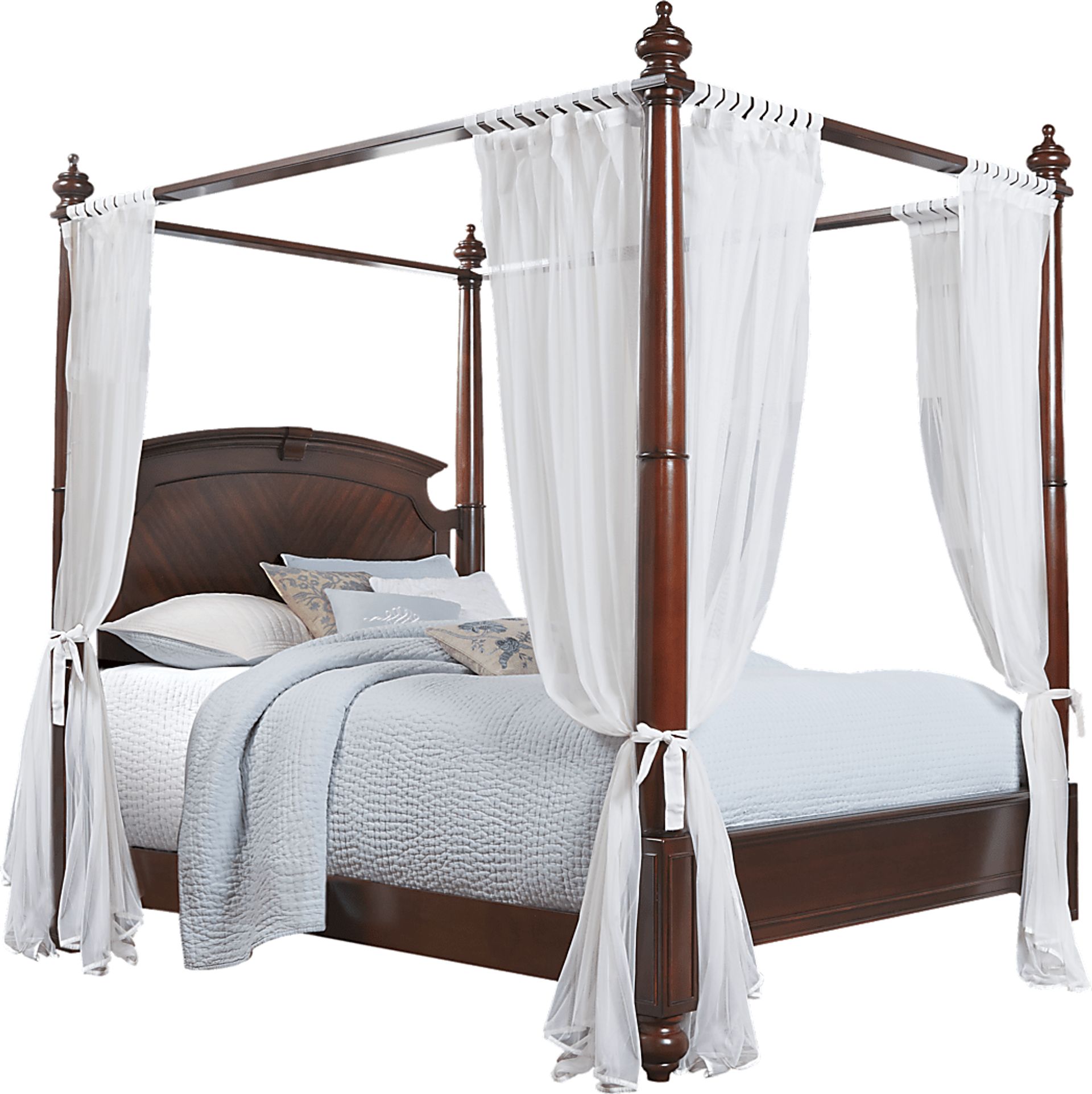 Briarcliff Walnut 4 Pc Queen Canopy Bed - Image 1