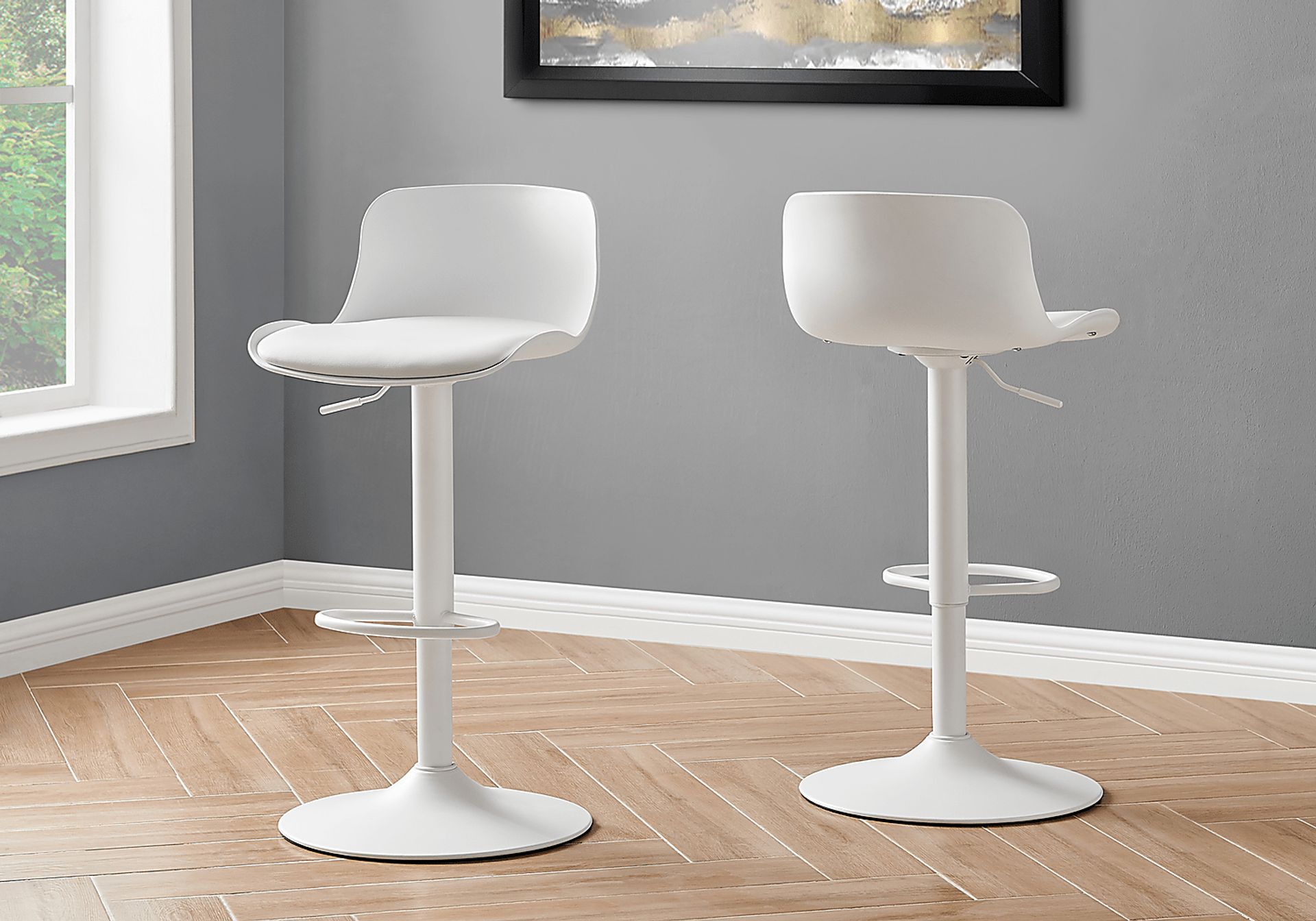 Briarknoll White Swivel Barstool, Set of 2 - Image 3