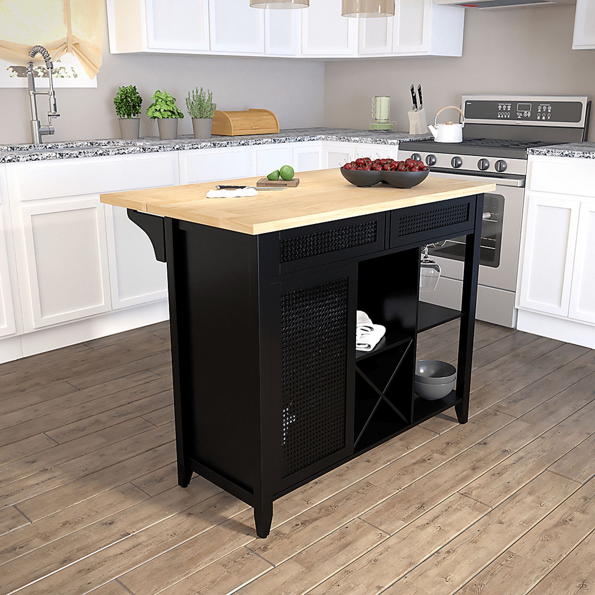 Brickellen Natural Kitchen Cart - Image 8