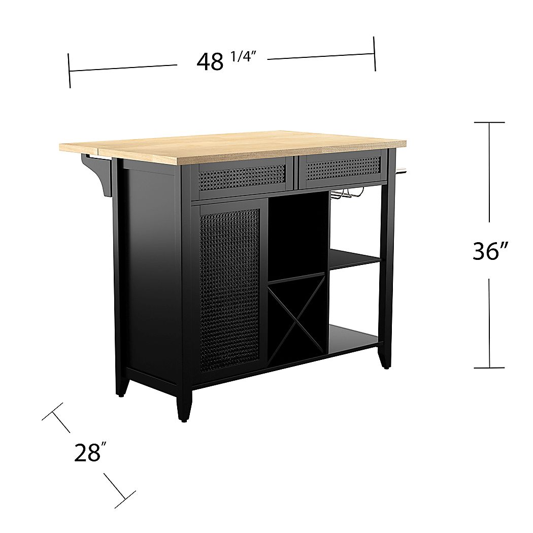 Brickellen Natural Kitchen Cart - Thumbnail 5
