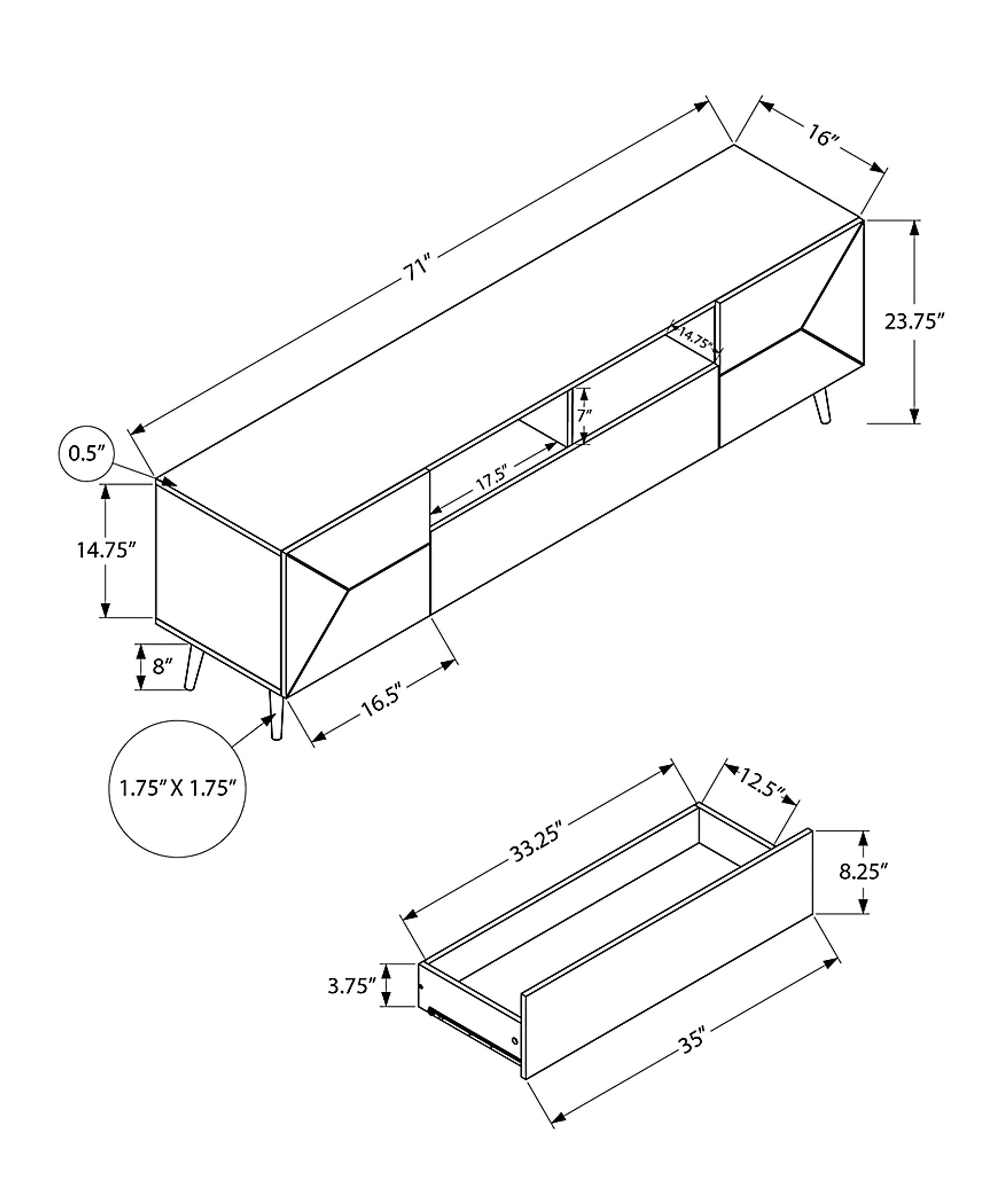Bridgeware Black 71 in. Console - Image 8