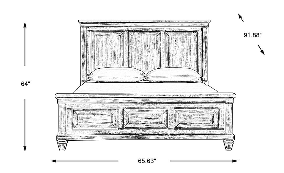 Bridgewood Cream 3 Pc Queen Panel Bed