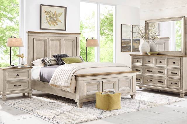 Bridgewood Cream 5 Pc Queen Panel Bedroom - Thumbnail - Image 1