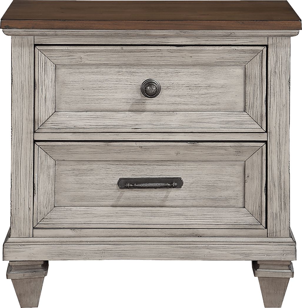 Bridgewood Cream Colors,Light Wood,White Nightstand