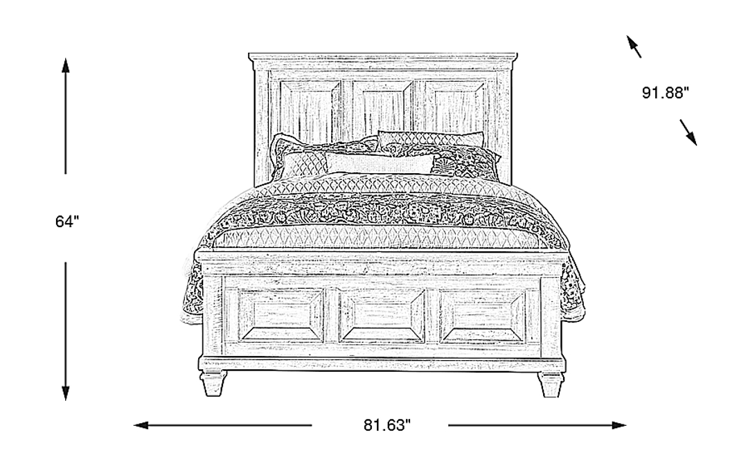 Bridgewood Walnut 3 Pc King Panel Bed