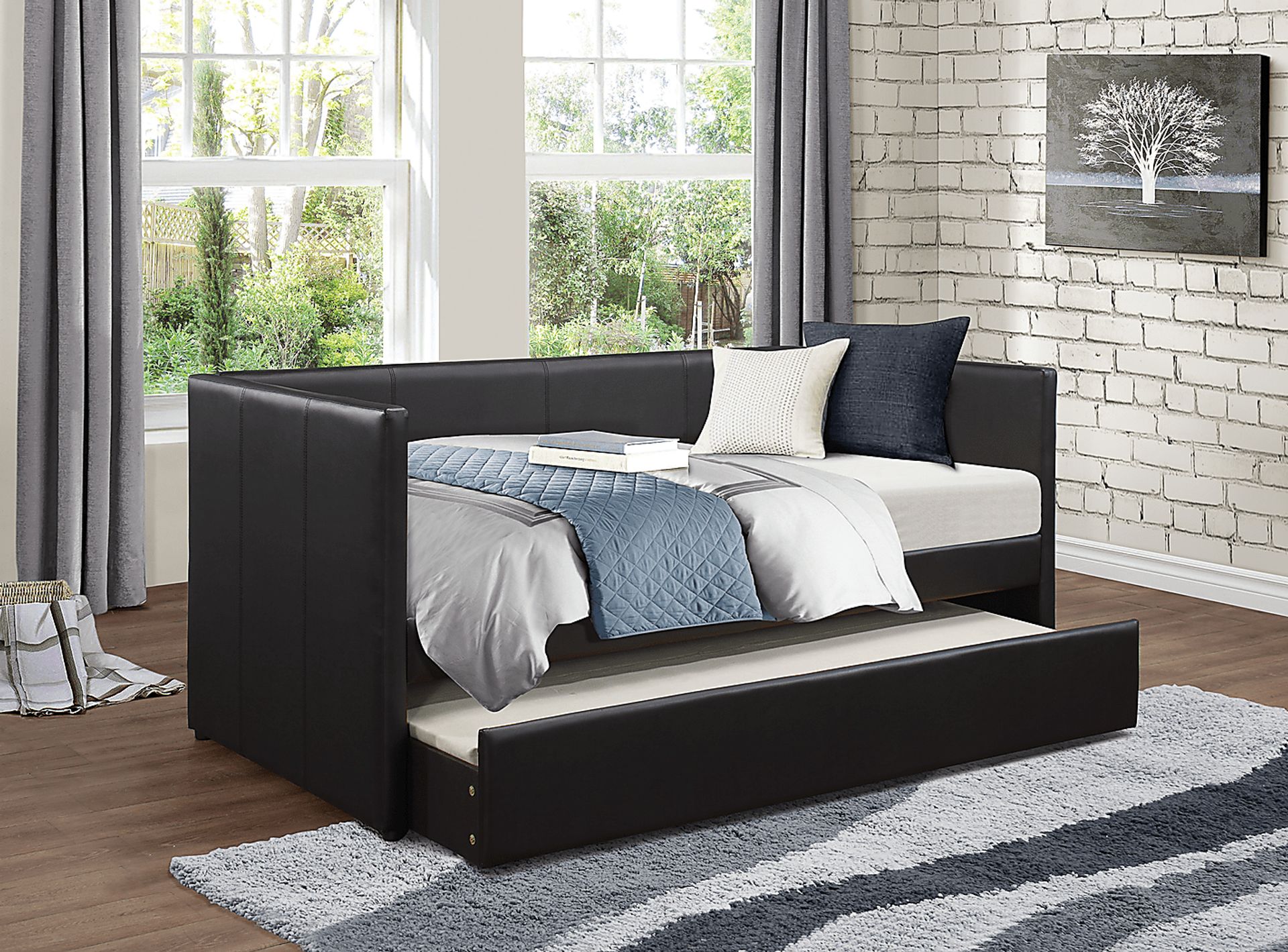 Briery Black Daybed with Trundle - Image 3