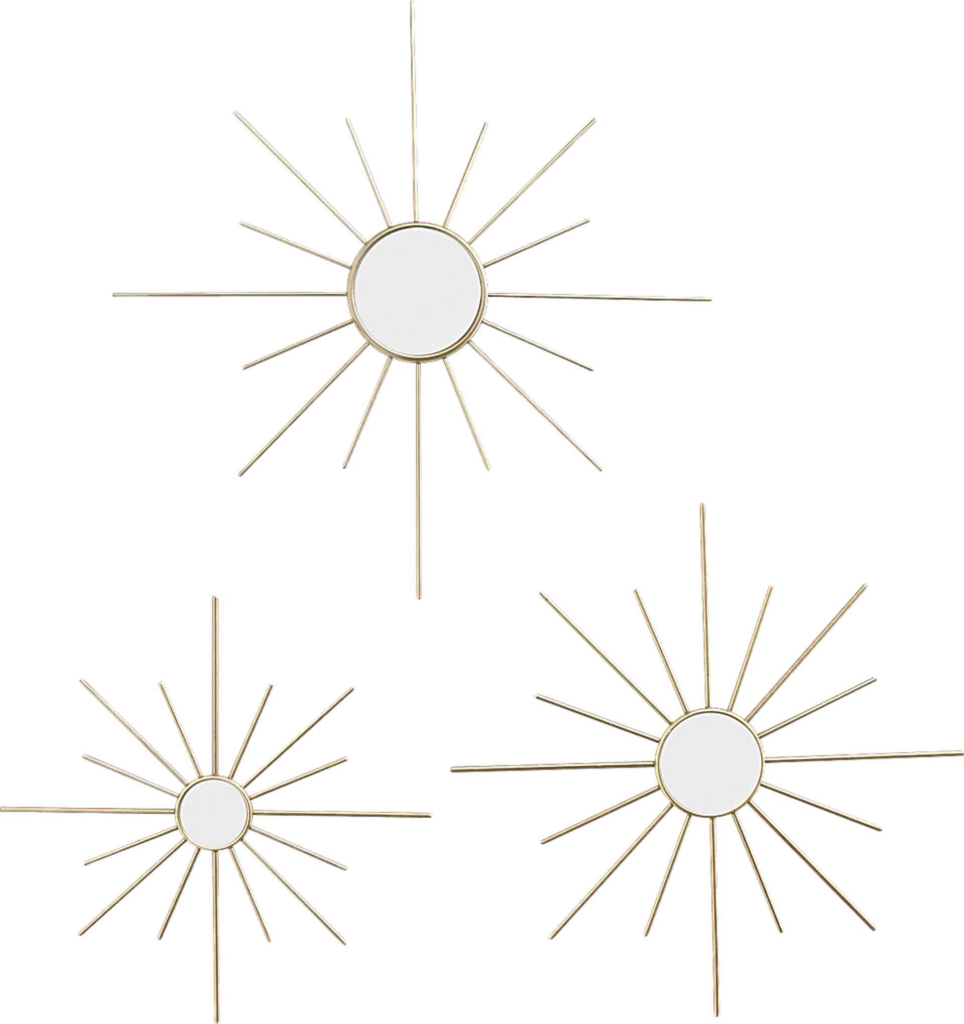 Bright Starlight Gold Mirrors Set of 3 - Image 1